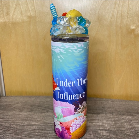 SJB Custom 20oz Stainless Steel Skinny Tumbler, with clear lid and metal straw - Picture 5 of 10